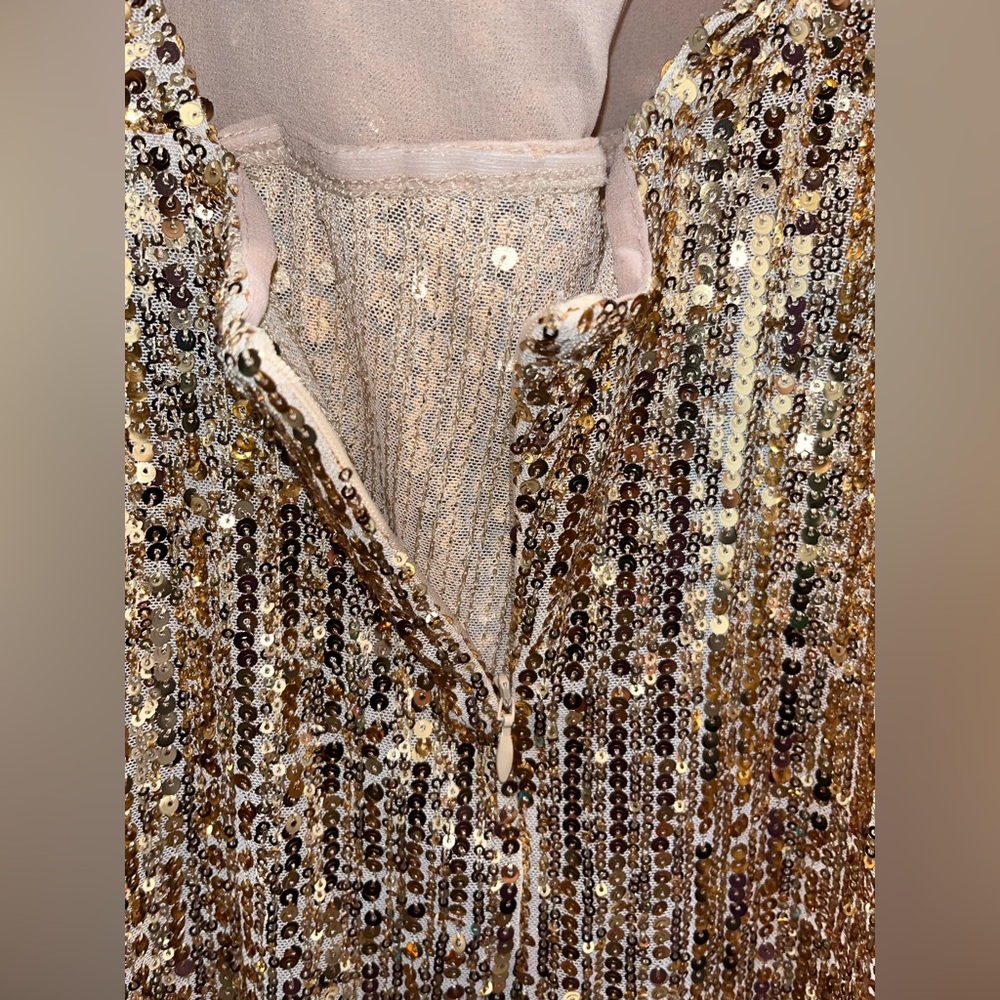 Zara Gold Sequin Backless Dress - No tags but never worn - Picture 3 of 5